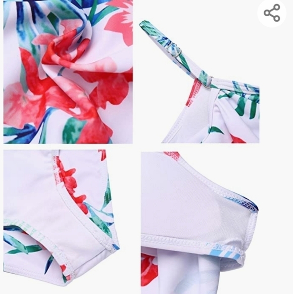 Ashiner Girl's Flounce Two Piece Bikini Swimsuit - Picture 3 of 12